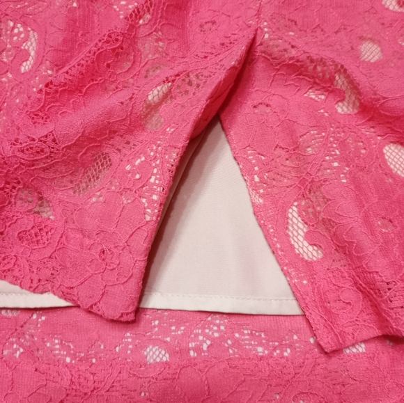 NWT H&M Pink Lace Zip Back Skirt - Picture 6 of 6